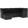 Image de vidaXL - 6-delige - Loungeset - met - kussens - poly - rattan - zwart
