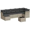Image de vidaXL - 8-delige - Loungeset - met - kussens - poly - rattan - lichtgrijs