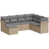 Image de vidaXL - 7-delige - Loungeset - met - kussens - poly - rattan - beige