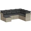 Image de vidaXL - 7-delige - Loungeset - met - kussens - poly - rattan - lichtgrijs