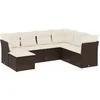 Image de vidaXL - 7-delige - Loungeset - met - kussens - poly - rattan - bruin