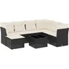 Image de vidaXL - 8-delige - Loungeset - met - kussens - poly - rattan - zwart