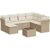 Image de vidaXL - 8-delige - Loungeset - met - kussens - poly - rattan - beige
