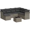 Image de vidaXL - 8-delige - Loungeset - met - kussens - poly - rattan - grijs