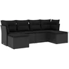 Image de vidaXL - 6-delige - Loungeset - met - kussens - poly - rattan - zwart