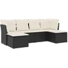 Image de vidaXL - 6-delige - Loungeset - met - kussens - poly - rattan - zwart