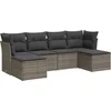 Image de vidaXL - 6-delige - Loungeset - met - kussens - poly - rattan - grijs