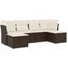 Image de vidaXL - 6-delige - Loungeset - met - kussens - poly - rattan - bruin