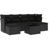 Image de vidaXL - 7-delige - Loungeset - met - kussens - poly - rattan - zwart