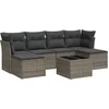 Image de vidaXL - 7-delige - Loungeset - met - kussens - poly - rattan - grijs