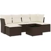 Image de vidaXL - 7-delige - Loungeset - met - kussens - poly - rattan - bruin