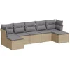 Image de vidaXL - 7-delige - Loungeset - met - kussens - poly - rattan - beige