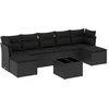 Image de vidaXL - 8-delige - Loungeset - met - kussens - poly - rattan - zwart