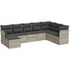 Image de vidaXL - 8-delige - Loungeset - met - kussens - poly - rattan - lichtgrijs