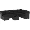 Image de vidaXL - 9-delige - Loungeset - met - kussens - poly - rattan - zwart