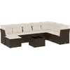 Image de vidaXL - 9-delige - Loungeset - met - kussens - poly - rattan - bruin