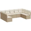 Image de vidaXL - 9-delige - Loungeset - met - kussens - poly - rattan - beige