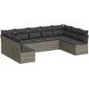 Image de vidaXL - 9-delige - Loungeset - met - kussens - poly - rattan - grijs