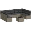 Image de vidaXL - 10-delige - Loungeset - met - kussens - poly - rattan - grijs