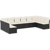 Image de vidaXL - 10-delige - Loungeset - met - kussens - poly - rattan - zwart