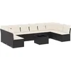 Image de vidaXL - 11-delige - Loungeset - met - kussens - poly - rattan - zwart