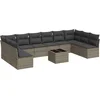 Image de vidaXL - 11-delige - Loungeset - met - kussens - poly - rattan - grijs