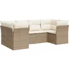 Image de vidaXL - 6-delige - Loungeset - met - kussens - poly - rattan - beige