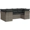Image de vidaXL - 6-delige - Loungeset - met - kussens - poly - rattan - grijs