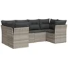 Image de vidaXL - 6-delige - Loungeset - met - kussens - poly - rattan - lichtgrijs