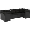 Image de vidaXL - 7-delige - Loungeset - met - kussens - poly - rattan - zwart