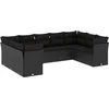 Image de vidaXL - 9-delige - Loungeset - met - kussens - poly - rattan - zwart