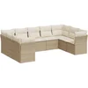 Image de vidaXL - 9-delige - Loungeset - met - kussens - poly - rattan - beige