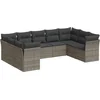Image de vidaXL - 9-delige - Loungeset - met - kussens - poly - rattan - grijs