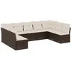 Image de vidaXL - 9-delige - Loungeset - met - kussens - poly - rattan - bruin