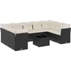 Image de vidaXL - 10-delige - Loungeset - met - kussens - poly - rattan - zwart
