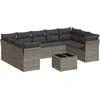 Image de vidaXL - 10-delige - Loungeset - met - kussens - poly - rattan - grijs