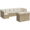 Image de vidaXL - 9-delige - Loungeset - met - kussens - poly - rattan - beige
