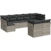 Image de vidaXL - 9-delige - Loungeset - met - kussens - poly - rattan - lichtgrijs