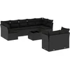 Image de vidaXL - 10-delige - Loungeset - met - kussens - poly - rattan - zwart