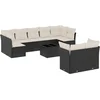 Image de vidaXL - 10-delige - Loungeset - met - kussens - poly - rattan - zwart