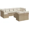 Image de vidaXL - 10-delige - Loungeset - met - kussens - poly - rattan - beige