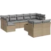 Image de vidaXL - 10-delige - Loungeset - met - kussens - poly - rattan - beige