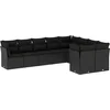 Image de vidaXL - 9-delige - Loungeset - met - kussens - poly - rattan - zwart