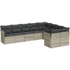 Image de vidaXL - 9-delige - Loungeset - met - kussens - poly - rattan - lichtgrijs