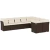 Image de vidaXL - 9-delige - Loungeset - met - kussens - poly - rattan - bruin
