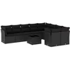 Image de vidaXL - 10-delige - Loungeset - met - kussens - poly - rattan - zwart