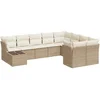 Image de vidaXL - 10-delige - Loungeset - met - kussens - poly - rattan - beige