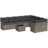 Image de vidaXL - 10-delige - Loungeset - met - kussens - poly - rattan - grijs