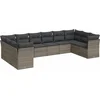 Image de vidaXL - 10-delige - Loungeset - met - kussens - poly - rattan - grijs