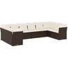 Image de vidaXL - 10-delige - Loungeset - met - kussens - poly - rattan - bruin
